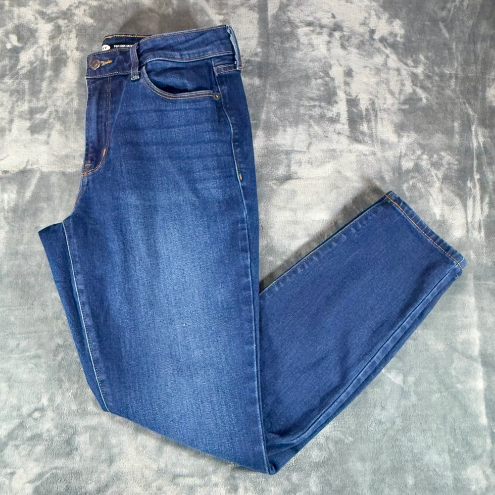Old Navy Mid Rose Pop Icon Skinny Jeans Womens 8 Short Blue